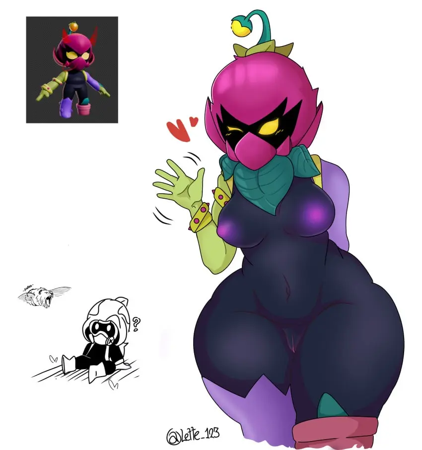 Image breasts,female,thighs,thigh_highs,brawl_stars,handwear,lily_(brawl_stars),cordelius_(brawl_stars),lette_123