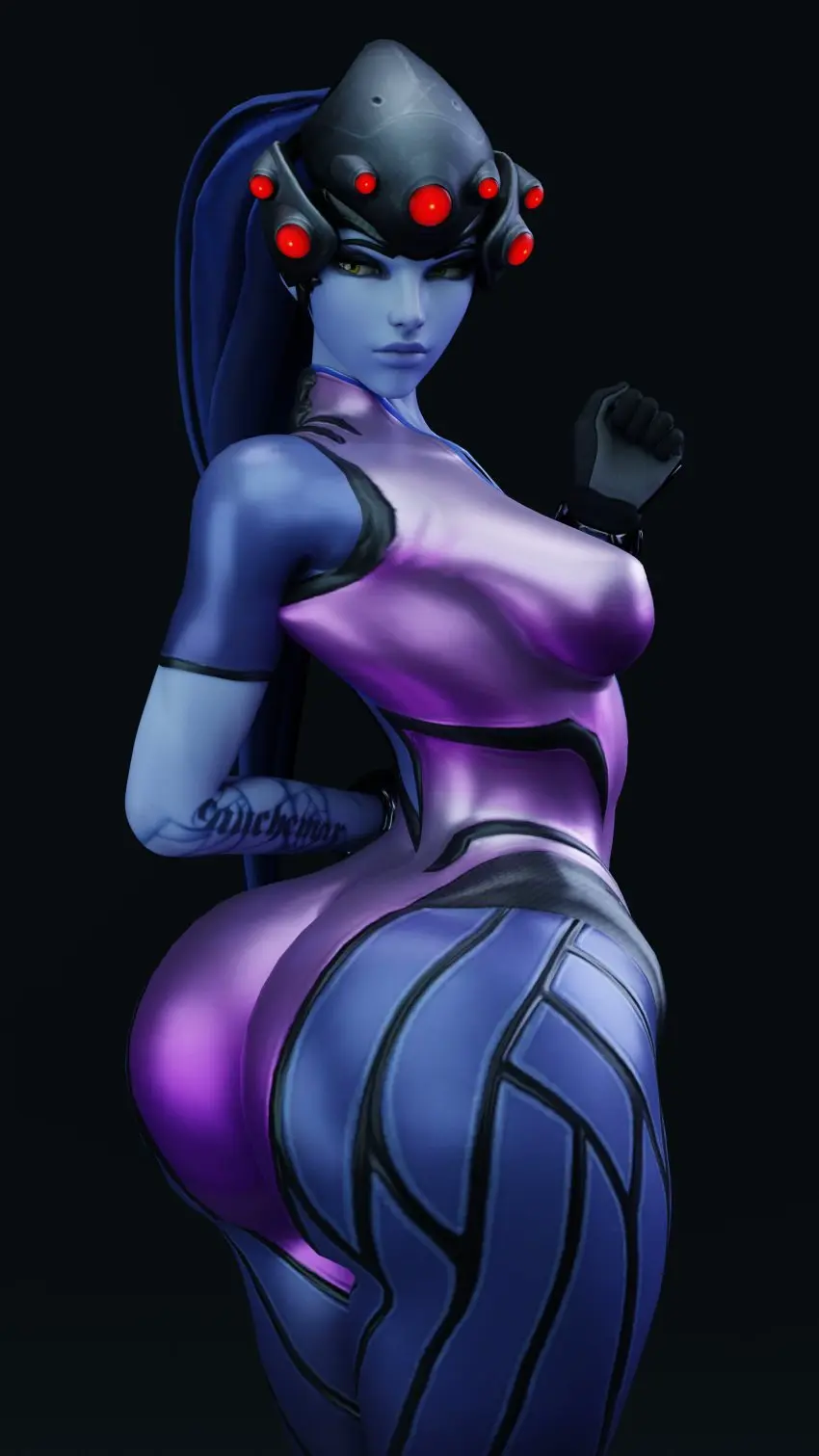 Image 1girls,female,female_only,highres,solo,absurdres,ass,big_ass,huge_ass,thick_thighs,wide_hips,3d,blender,tight_clothing,ass_focus,bodysuit,large_ass,overwatch,overwatch_2,blizzard_entertainment,4k,widowmaker,cpt-flapjack,lieutenant_flapjack