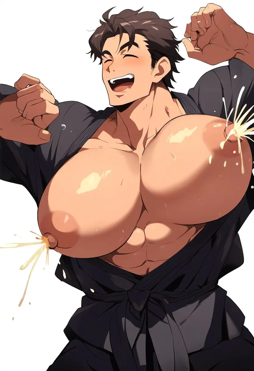 Image solo,1boy,male,ai_generated,male_only,busty,lactation,solo_male,ai,busty_boy,male_lactation,muushya,gushing_milk