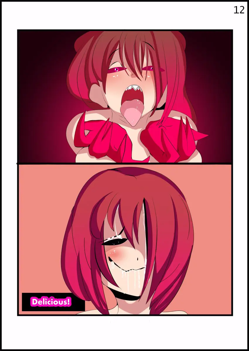 Image female,cum,cum_on_face,nude,red_hair,naked,brown_hair,comic,undertale_(series),page_number,indigopencil,frisk,page_12,bete_noire,betty_noire,glitchtale