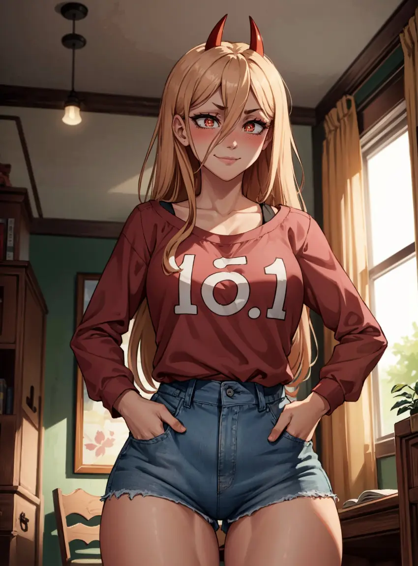 Image female,looking_at_viewer,ai_generated,mommy,chainsaw_man,power_(chainsaw_man),makimass_ai