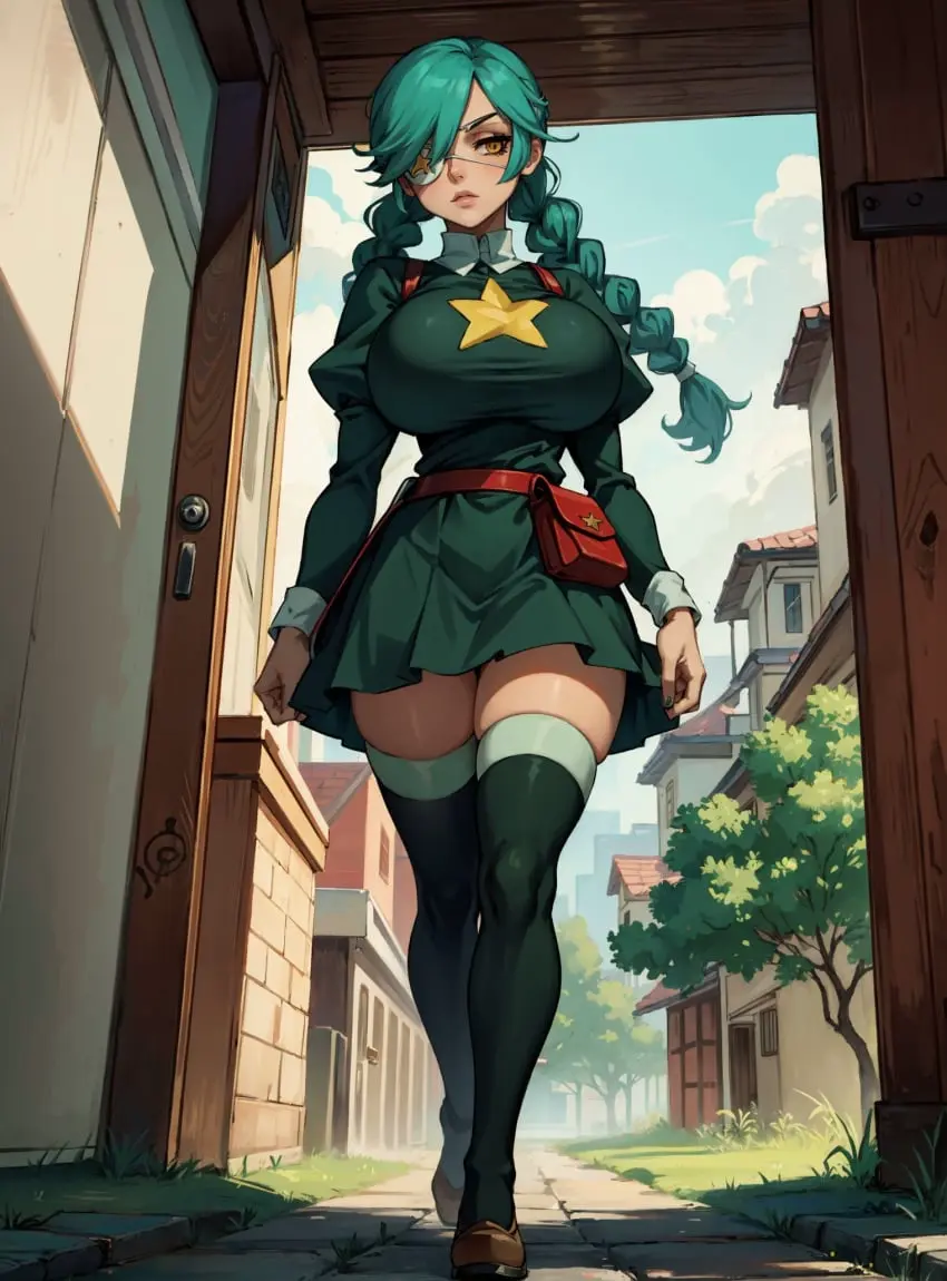 Image female,looking_at_viewer,ai_generated,video_games,skullgirls,makimass_ai,annie_(skullgirls)