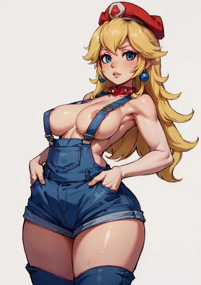 Image female,looking_at_viewer,ai_generated,mario_(series),princess_peach,video_games,makimass_ai