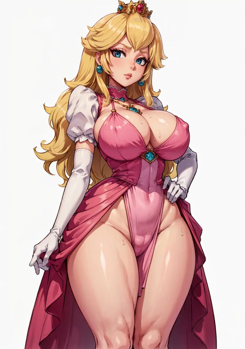 Image female,looking_at_viewer,ai_generated,mario_(series),princess_peach,video_games,makimass_ai,super_mario_bros._(2023_film)