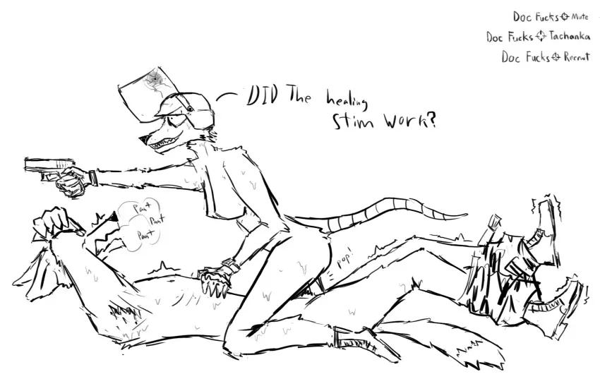 Image female,hi_res,male,sex,cowgirl_position,headgear,male/female,anthro,female_on_top,canid,canine,mammal,dominant,from_front_position,dominant_female,breath,weapon,murid,armor,panting,murine,ranged_weapon,rat,rodent,helmet,gun,on_bottom,on_top,doc_(rainbow_six),rainbow_six:_siege,tank_yeen