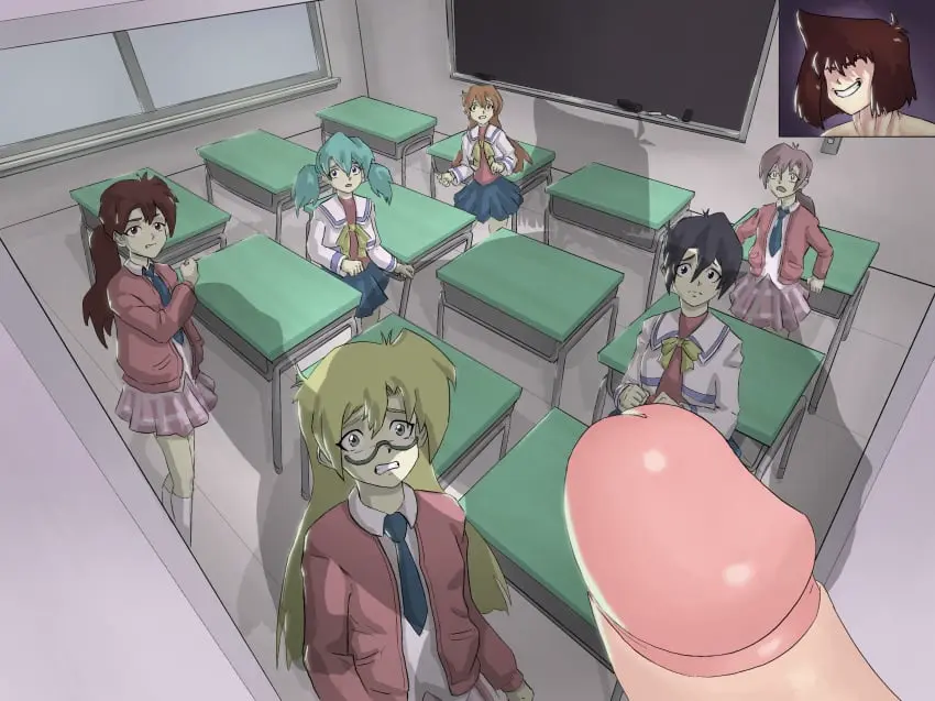 Image breasts,clothed,clothing,female,human,light-skinned_female,light_skin,standing,multiple_girls,penis,big_penis,female_focus,1futa,erection,futanari,high-angle_view,intersex,light-skinned_futa,muscular,huge_cock,school_uniform,scared,yu-gi-oh!,fully_clothed,nervous,classroom,penis_awe,muscular_futa,6girls,tea_gardner,anzu_mazaki,chumbone20,mazaki_anzu,rebecca_hawkins,rebecca_hopkins
