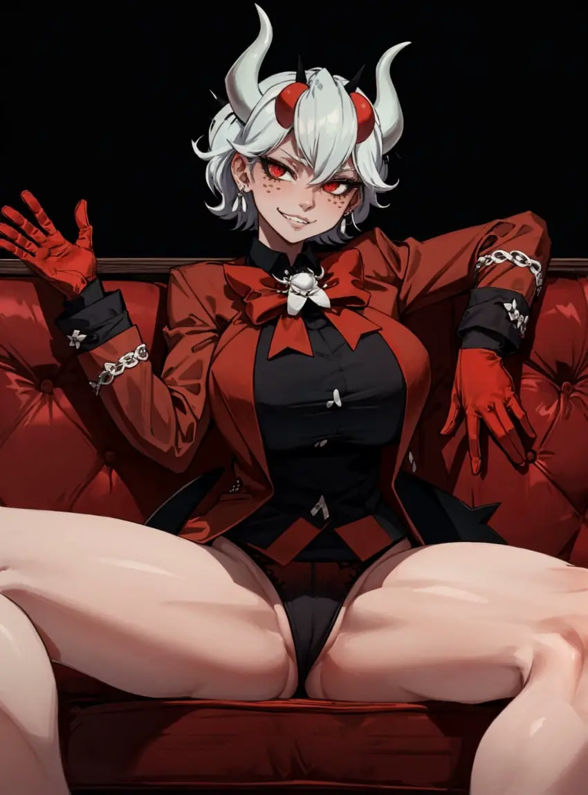 Image female,looking_at_viewer,ai_generated,video_games,helltaker,makimass_ai,beelzebub_(helltaker)