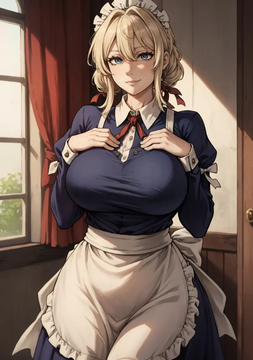 Image female,looking_at_viewer,ai_generated,makimass_ai,violet_evergarden,violet_evergarden_(character)