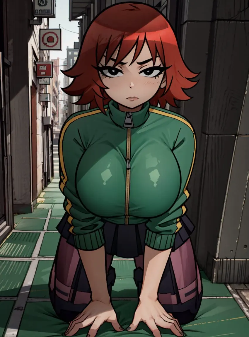 Image female,looking_at_viewer,ai_generated,kim_pine,scott_pilgrim,scott_pilgrim_takes_off,makimass_ai