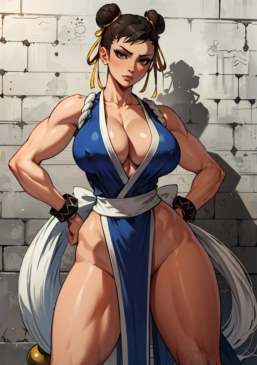 Image 1girls,female,female_only,human,looking_at_viewer,solo,ai_generated,video_games,chun-li,street_fighter,makimass_ai
