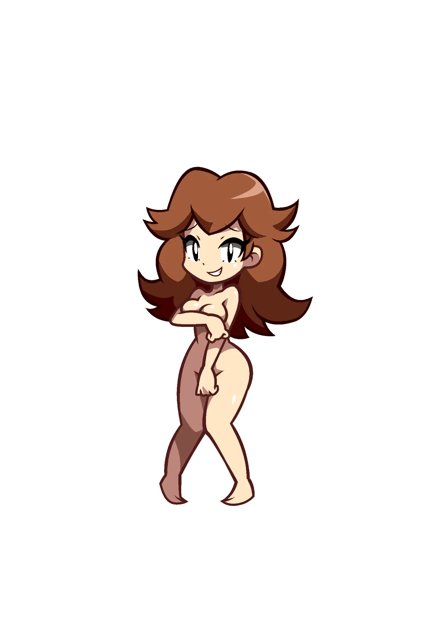 Image breasts,female,nude,embarrassed,tagme,completely_nude,brunette,covering,artstyle_imitation,monica_(monica_and_veronica),monica_and_veronica,ssyuyu100