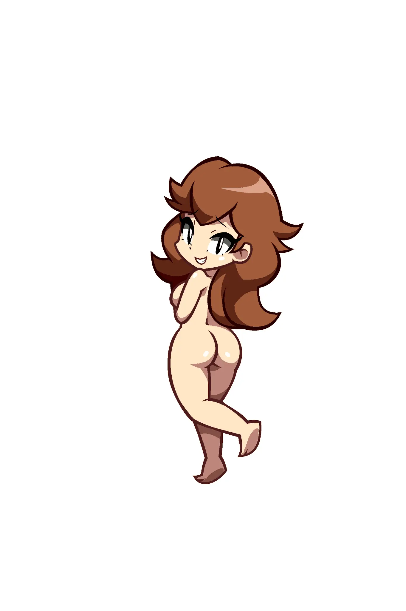 Image breasts,female,nude,ass,embarrassed,tagme,brunette,covering,artstyle_imitation,monica_(monica_and_veronica),monica_and_veronica,ssyuyu100