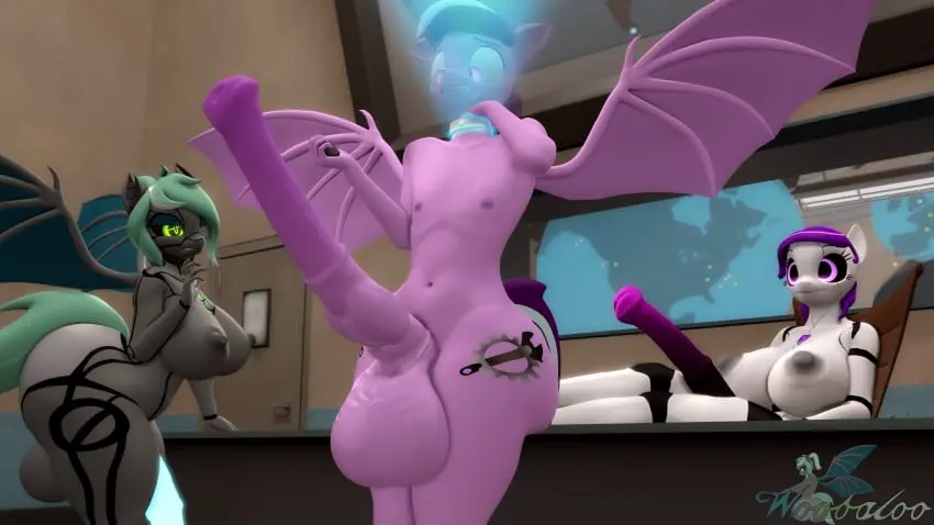 Image big_breasts,breasts,hi_res,nipples,male,penis,ass,big_butt,erection,futanari,intersex,digital_media_(artwork),balls,anthro,mythology,sitting,absurd_res,european_mythology,collar,genitals,inside,mammal,3d_(artwork),blue_body,white_body,hasbro,my_little_pony,signature,animal_genitalia,animal_penis,knot,brown_body,group,trio,equine_genitalia,equid,equine_penis,hybrid_genitalia,hybrid_penis,knotted_equine_penis,bat_pony,machine,robot,4k,16:9,widescreen,hologram,dullahan,headless,detachable,irish_mythology,modular,woobaloo,hologram_head