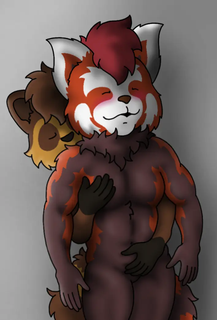 Image male,nude,oral,muscular,eyes,mouth,neck,aroused,masturbation,fur,genitals,inside,mammal,pecs,raccoon,penile,tuft,big,brown,procyonid,black,open,fluids,body,in,red,joaquin_quaty,rjquaty,hands,cheeks,bodily,closed,genital,head