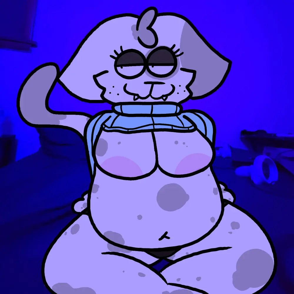 Image big_breasts,breasts,clothing,female,nipples,solo,male,tail,panties,underwear,belly,male/female,anthro,spread_legs,spreading,slightly_chubby,slightly_chubby_female,fur,mammal,big_nipples,feline,markings,felid,domestic_cat,felis,spots,spotted_body,spotted_fur,photo_background,photography_(artwork),4timez