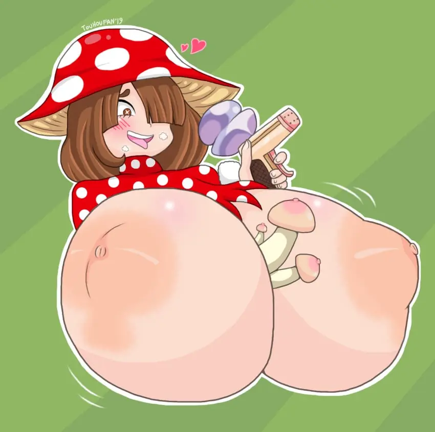 Image breasts,female,solo,huge_breasts,my_hero_academia,hero_outfit_(mha),mushroom_hat,komori_kinoko,touhoufan