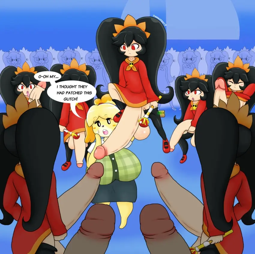 Image futanari,intersex,tagme,animal_crossing,isabelle_(animal_crossing),crossover,warioware,super_smash_bros.,touhoufan,ashley_(warioware)