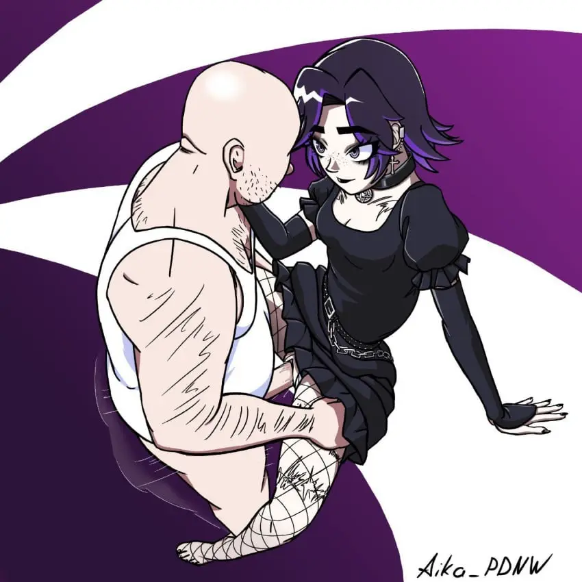 Image 1girls,breasts,female,1boy,black_hair,elbow_gloves,male,choker,earrings,faceless_male,white_skin,freckles,cleavage,eyelashes,tagme,medium_breasts,dress,vaginal_penetration,purple_eyes,thick_eyebrows,black_dress,belt,fishnets,tank_top,goth,goth_girl,black_nails,hairy_chest,mature_male,age_difference,older_male,beard_stubble,gothic,belt_buckle,black_nail_polish,tattoo_on_chest,hairy_arms,chain,altushka_for_skuf,ksyusha_(afs),pentagram_necklace,альтушка_для_скуфа,ксюша_(альтушка_для_скуфа),alt_girl,cross_earrings,pentagram_choker,purple_hair_tips,skoof,sleepy_eyes,скуф