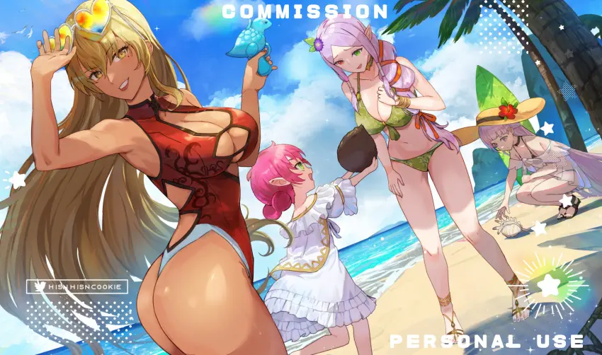 Image breasts,female,female_only,highres,large_breasts,long_hair,smile,multiple_girls,yellow_eyes,bikini,ass,big_ass,hat,small_breasts,dark_skin,beach,cleavage,blonde_hair,green_eyes,one-piece_swimsuit,swimsuit,pointy_ears,mole,purple_eyes,dark-skinned_female,purple_hair,nintendo,mole_under_eye,outdoors,alternate_costume,holding,black_bikini,heterochromia,fire_emblem,fire_emblem_heroes,eyewear_on_head,alternate_hairstyle,green_bikini,4girls,shell,black_swimsuit,official_alternate_hairstyle,fire_emblem:_the_binding_blade,igrene_(fire_emblem),coconut,red_one-piece_swimsuit,seashell,holding_water_gun,water_gun,red_swimsuit,fae_(fire_emblem),green_swimsuit,hsin,idunn_(fire_emblem),sophia_(fire_emblem)