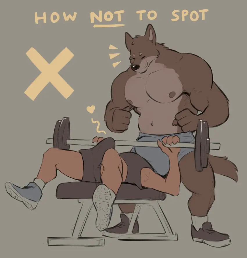Image clothed,clothing,hi_res,nipples,shirt,simple_background,smile,standing,male,navel,lying,on_back,duo,erection,muscular,muscular_male,areola,male/male,belly,size_difference,anthro,text,absurd_res,closed_eyes,socks,bulge,topless,public,canid,canine,footwear,fur,mammal,biceps,claws,muscular_anthro,pecs,shorts,english_text,2024,grey_background,original_characters,big_muscles,tank_top,tuft,topwear,big_bulge,heart_symbol,huge_bulge,shoes,erection_under_clothing,topless_male,bottomwear,anthro_on_anthro,emanata,tenting,masculine_male,musclegut,ambiguous_species,exercise,bench,barbell,huge_muscles,humor,workout,weightlifting,topless_anthro,bulge_in_face,sexercise,cross_mark,kaynine,public_service_announcement,spotting,the_truth,x_(cross),x_mark