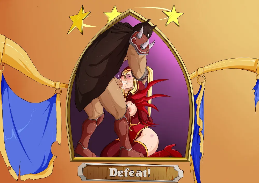 Image 1girls,breasts,female,light-skinned_female,light_skin,1boy,cum,cum_in_mouth,male,oral,thighhighs,fellatio,kneeling,blonde_hair,cum_on_breasts,warcraft,world_of_warcraft,blowjob,oral_sex,restrained,forced,interspecies,swallowing,swallowing_cum,runny_makeup,blizzard_entertainment,blood_elf,orc,orc_(warcraft),orc_male,arms_behind_back,ruined_makeup,valeera_sanguinar,hearthstone,rexxar,scryedarcana