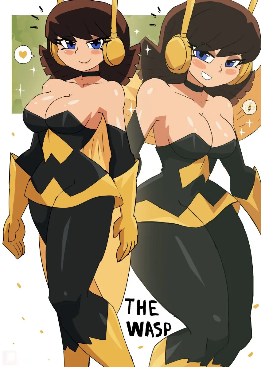 Image 1girls,breasts,clothed,clothing,female,female_only,looking_at_viewer,smile,solo,blue_eyes,elbow_gloves,short_hair,female_focus,thick_thighs,thighs,hips,waist,cleavage,eyelashes,sideboob,solo_female,solo_focus,wings,tagme,medium_breasts,brown_hair,cute,collar,heart,marvel,marvel_comics,superheroine,exposed_shoulders,cute_girl,bee,superhero_costume,long_eyelashes,avengers,big_wings,tony_welt,janet_van_dyne,the_avengers:_earth's_mightiest_heroes,wasp_(earth's_mightiest_heroes),wasp_(marvel)