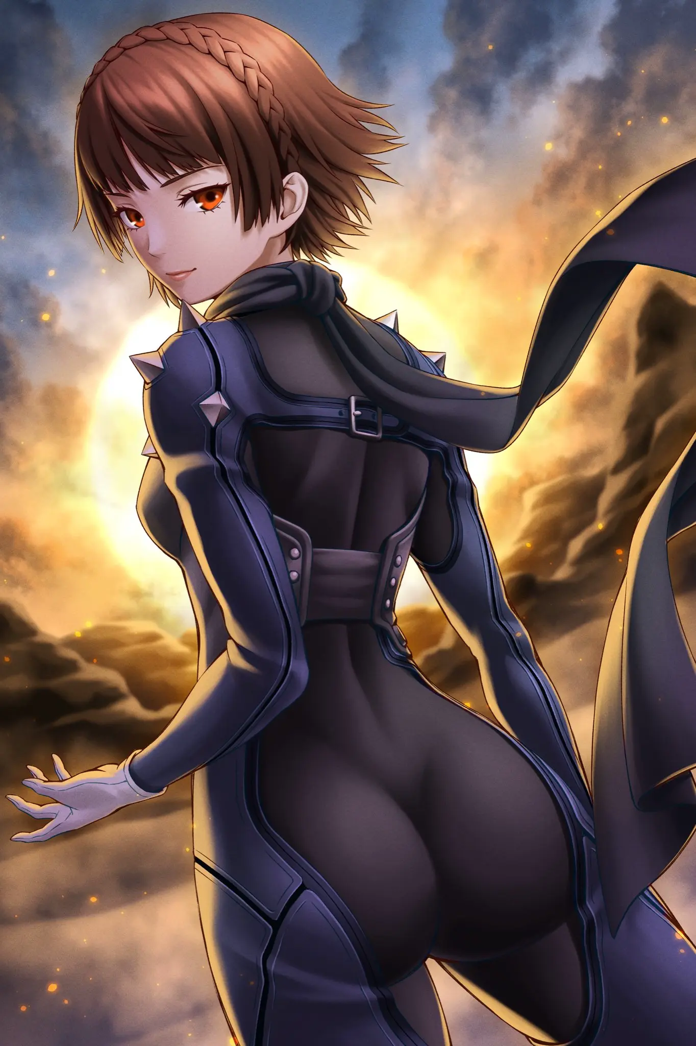 Image breasts,clothing,female,female_only,human,solo,ass,sideboob,tagme,pale_skin,atlus,persona,persona_5,phantom_thief_suit,makoto_niijima,masatoshi_1219