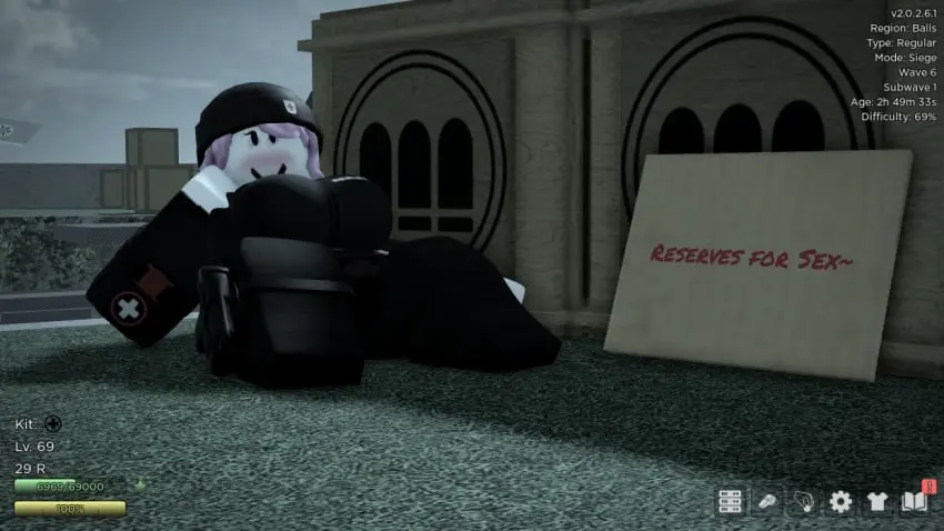 Image 1girls,breasts,clothed,female,lying,thighs,white_skin,pink_hair,tagme,3d,roblox,robloxian,tired,game_ui,roblox_game,sign,tired_eyes,guest_(roblox),medic,dummies_vs_noobs,guest_6,popsiclethekat
