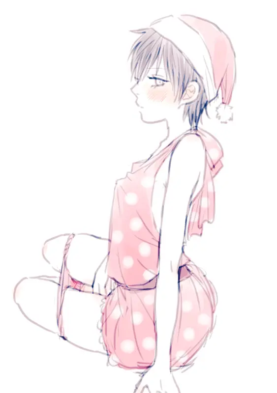 Image blush,female,female_only,looking_at_viewer,solo,short_hair,panties,hat,looking_back,sitting,masturbation,fingering,alternate_costume,panties_down,rule_63,genderswap_(mtf),genderswap,fingering_self,very_short_hair,santa_hat,polka_dot,christmas_outfit,gintama,hijikata_toshiro,mame_(pixiv),muted_color