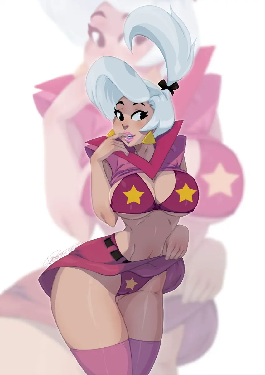 Image 1girls,breasts,female,female_only,looking_at_viewer,solo,white_background,white_hair,navel,bra,panties,earrings,female_focus,thick_thighs,thighs,voluptuous,wide_hips,belly_button,cleavage,digital_media_(artwork),earring,huge_breasts,absurd_res,curvy,curvy_figure,skirt,black_eyes,thick_lips,legwear,legwear_only,hanna-barbera,skirt_pull,zoom_layer,2017,judy_jetson,the_jetsons,tovio_rogers,earrings_only