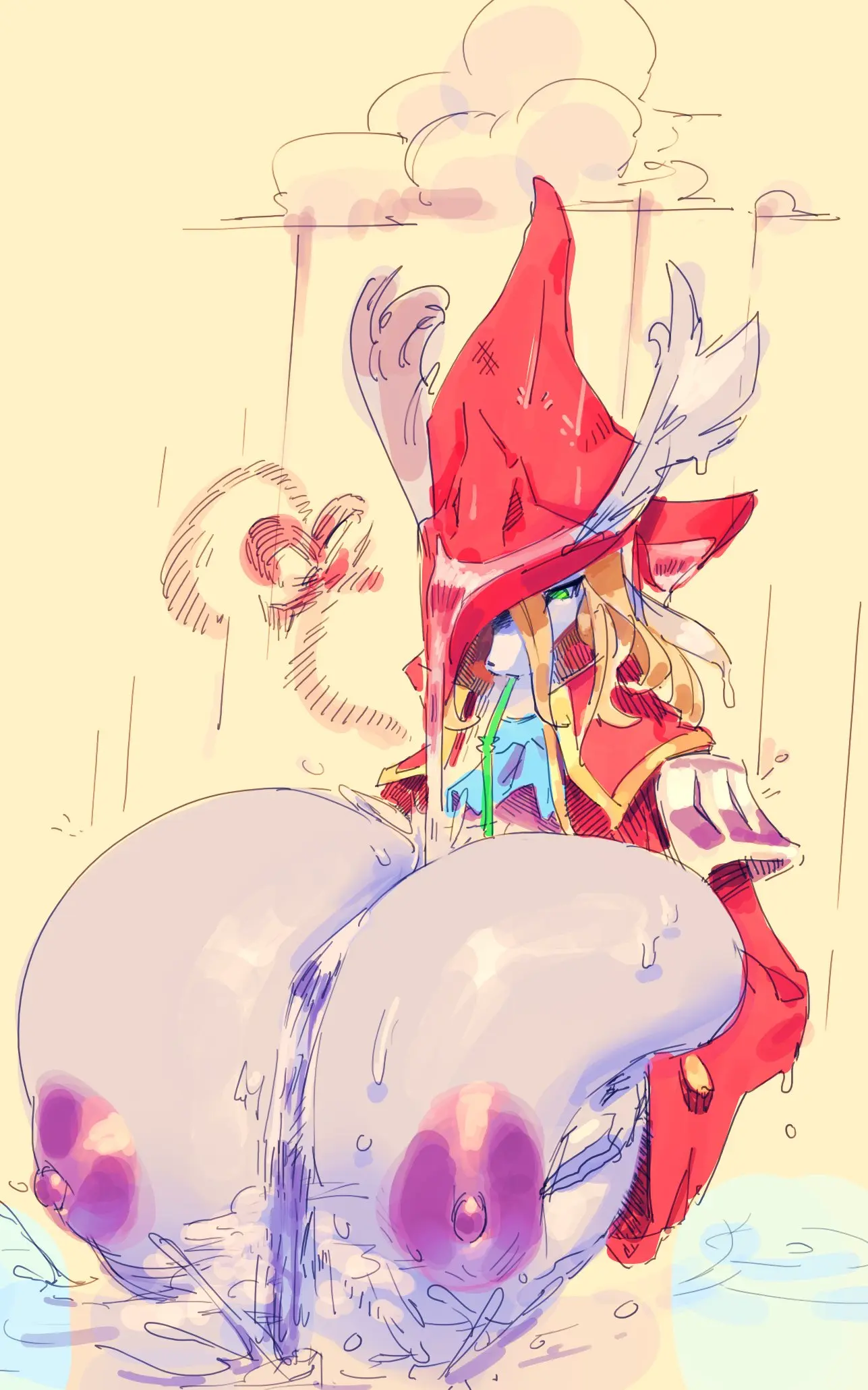 Image breasts,female,nipples,tail,ass,hat,uncensored,areolae,water,hair,huge_breasts,anthro,2d,hyper_breasts,tagme,cloud,wet,antlers,final_fantasy,2d_(artwork),wet_body,2d_artwork,hyper,rat,drinking,rain,huge_areolae,freya_crescent,drinking_straw,raining,drinking_water,honhearthy,drinking_straw_in_mouth,raincloud