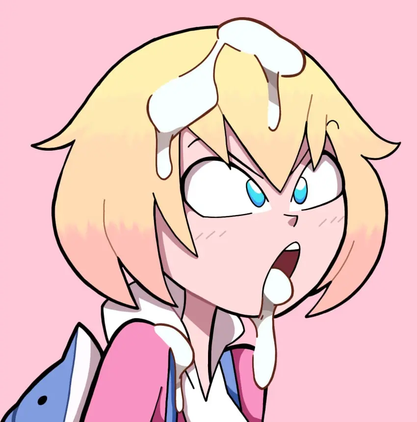 Image clothing,female,human,blue_eyes,cum,cum_in_mouth,tagme,blonde_hair,pale_skin,pale_skinned_female,marvel,marvel_comics,backpack,bag,gwen_poole,gwenpool,miscon,light_pink_hair