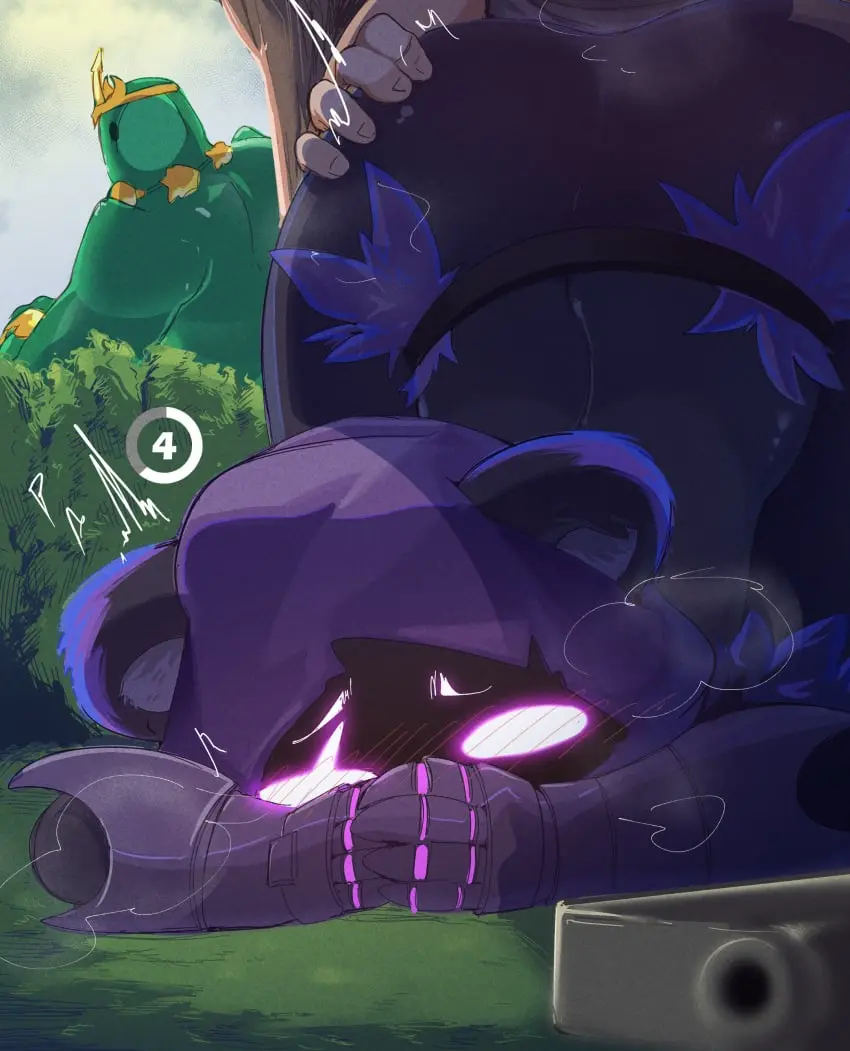 Image 1girls,female,looking_at_viewer,smile,animal_ears,male,furry,colored,female_focus,uncensored,smiling,2boys,rough_sex,furry_female,fortnite,purple_fur,purple_skin,raven_team_leader,top-down_bottom-up,bent_over,fur,bottomless,heart,angry,purple_body,furry_only,ass_up,bear_ears,bear_girl,body_fur,colored_skin,dripping,fortnite:_battle_royale,hood,hood_only,hood_up,love,gauntlets,poseidon_(fortnite),covering_mouth,furry_ass,murshnote