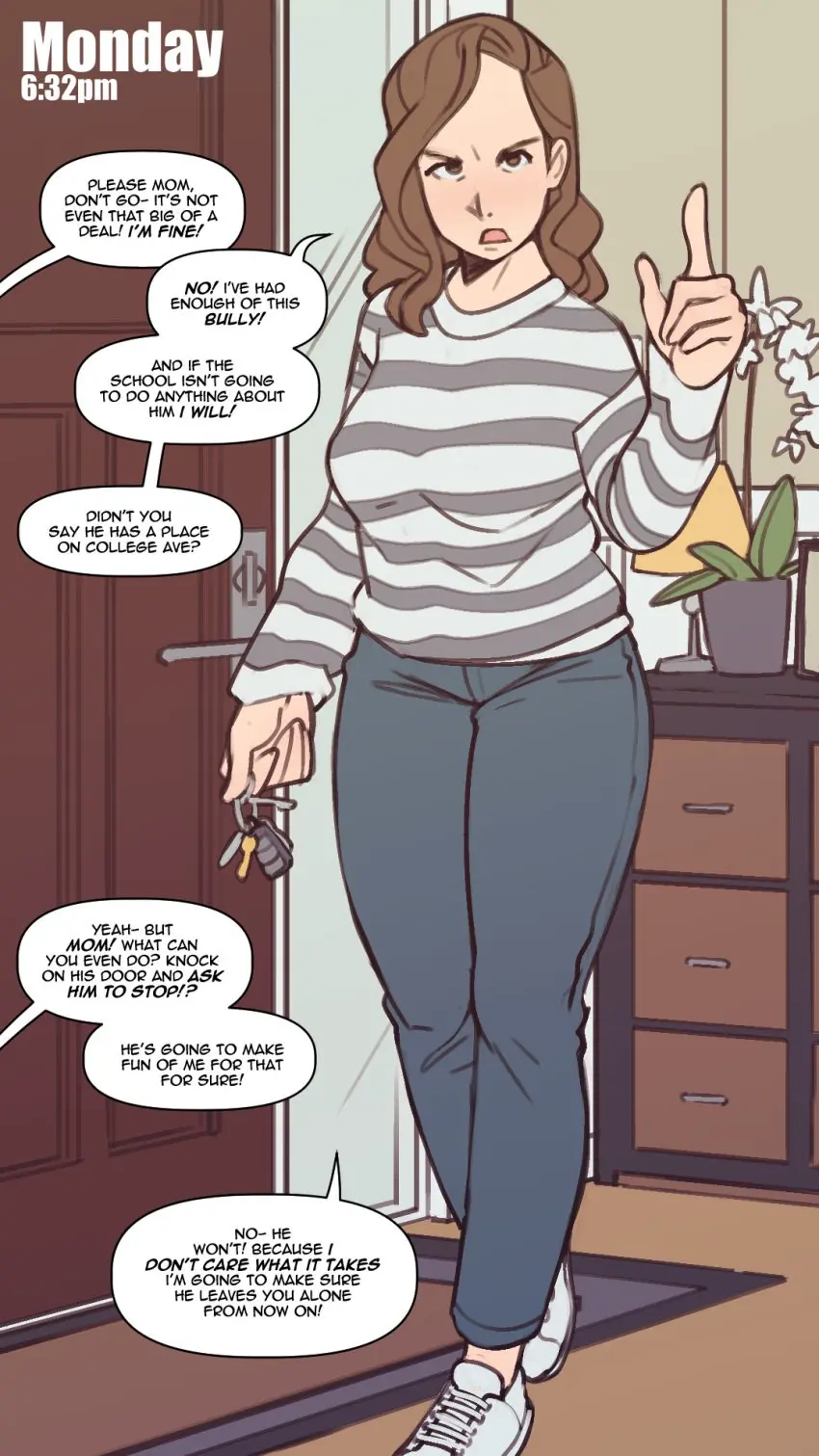 Image 1girls,clothed,female,light-skinned_female,milf,original,original_character,mature_female,comic,mother,english_text,speech_bubble,9:16,english_dialogue,corruption,bully,not_enough_milk_(artist),cucked_by_bully,eileen_moore,isaac_adams,mom_with_bully