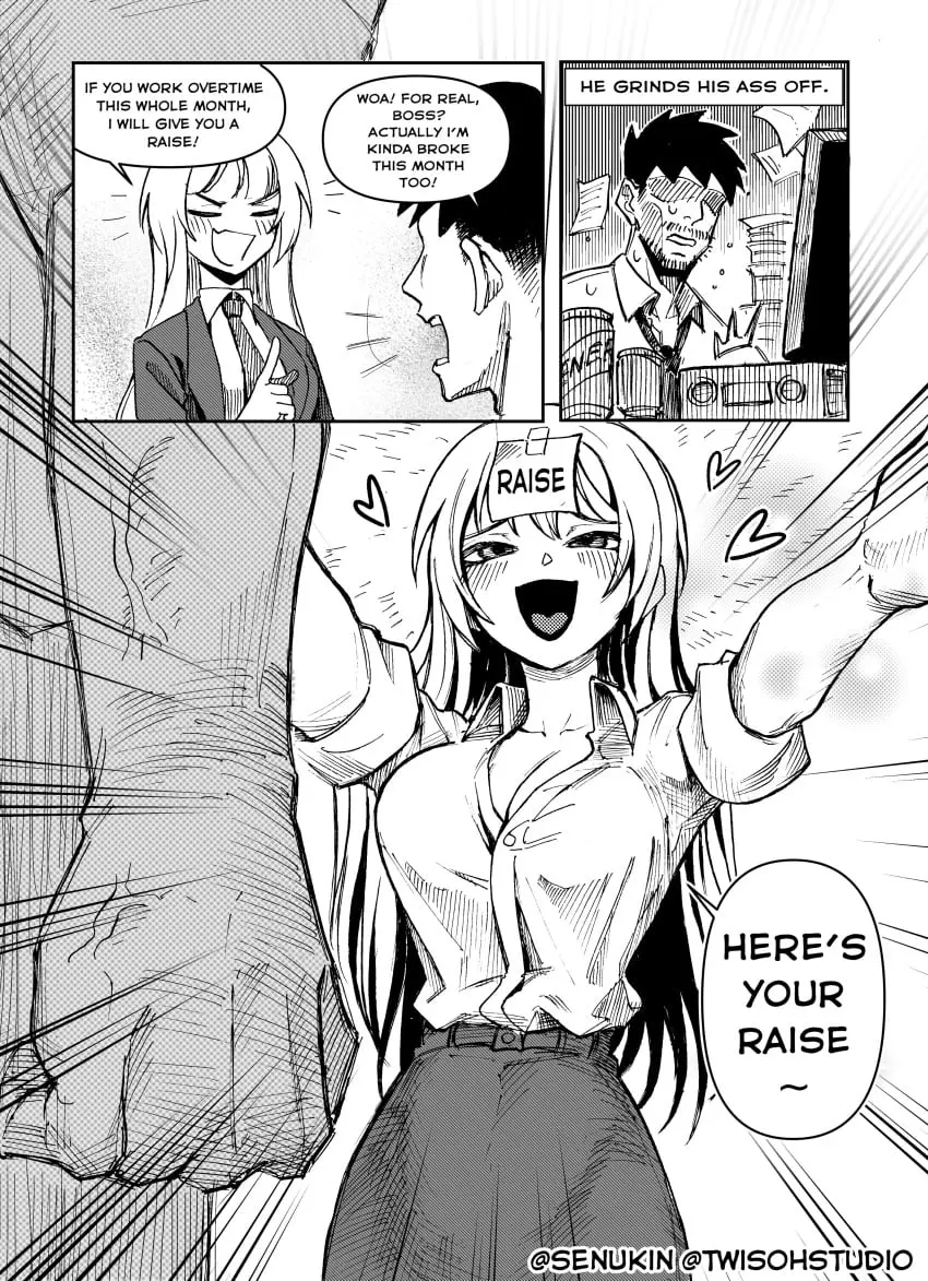 Image 1girls,breasts,clothing,female,1boy,male,veins,artist_name,cleavage,clothes,text,original,original_character,comic,comic_page,heart,english_text,text_bubble,original_characters,vein,hearts,veiny,open_arms,arms_open,tricked,3_panel_comic,veiny_arm,horneebogor7709,senukin_(artist),trickery