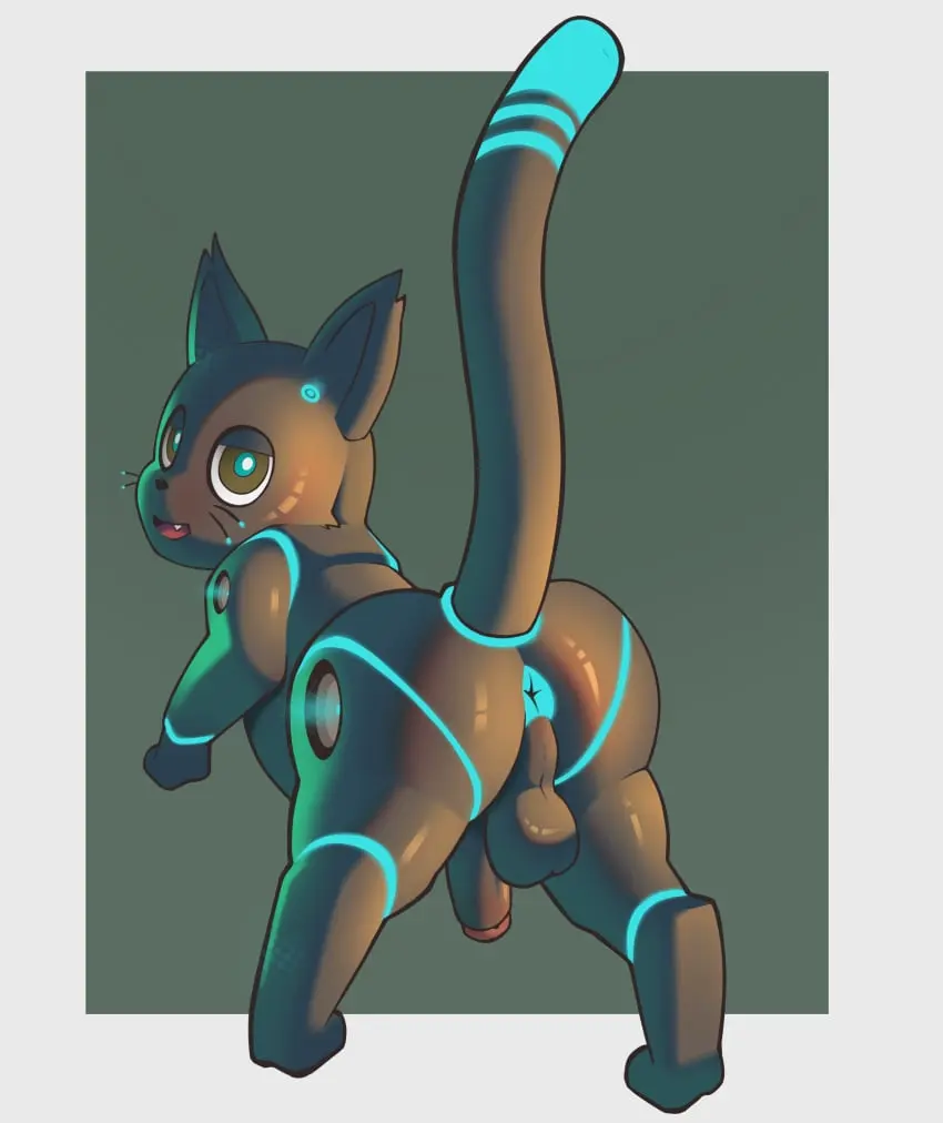 Image blush,hi_res,solo,male,penis,looking_back,anus,absurd_res,genitals,mammal,feline,solo_male,blush_lines,feral,felid,microsoft,6:5,hi-fi_rush,808_(hi-fi_rush),tango_gameworks,manekomon,y_anu
