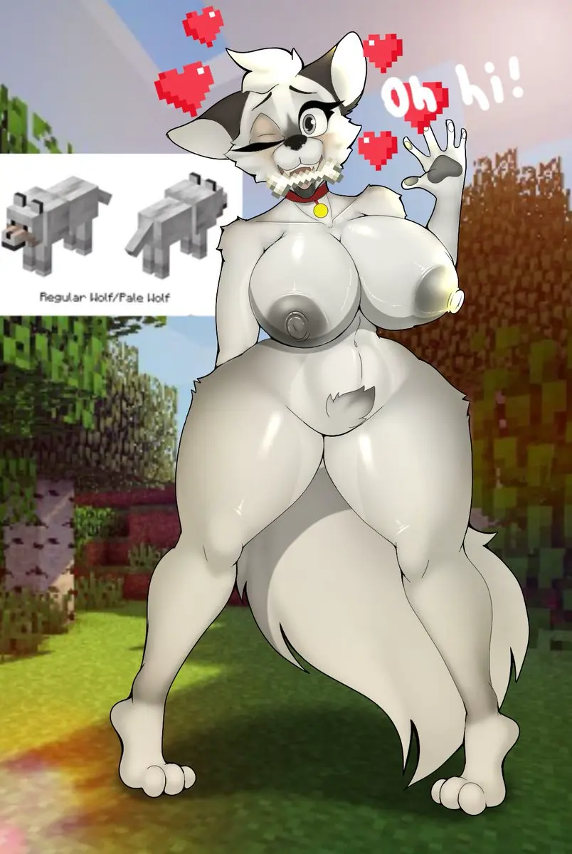 Image big_breasts,breasts,female,hi_res,nipples,thick_thighs,wide_hips,areola,eyelashes,anthro,minecraft,grey_eyes,collar,canid,canine,canis,fur,mammal,wolf,big_areola,white_body,white_fur,heart_symbol,pubes,bone,microsoft,thick_eyelashes,xbox_game_studios,reference_image,mojang,elzorrogomita,foxgumie,wolf_(minecraft),grey_areola,pale_wolf_(minecraft)