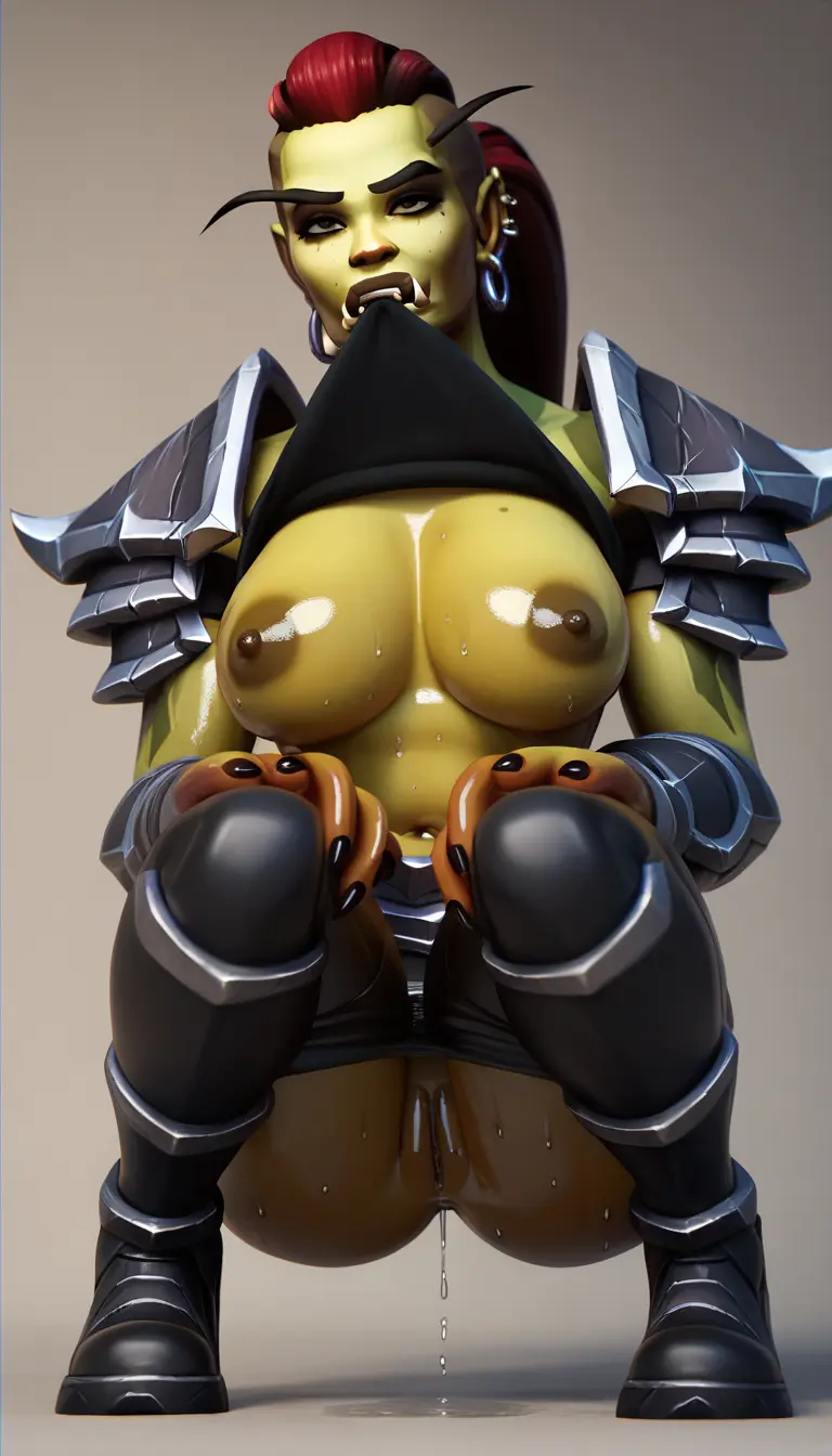 Image female,solo,ai_generated,warcraft,world_of_warcraft,3d,orc,orc_female,zraka