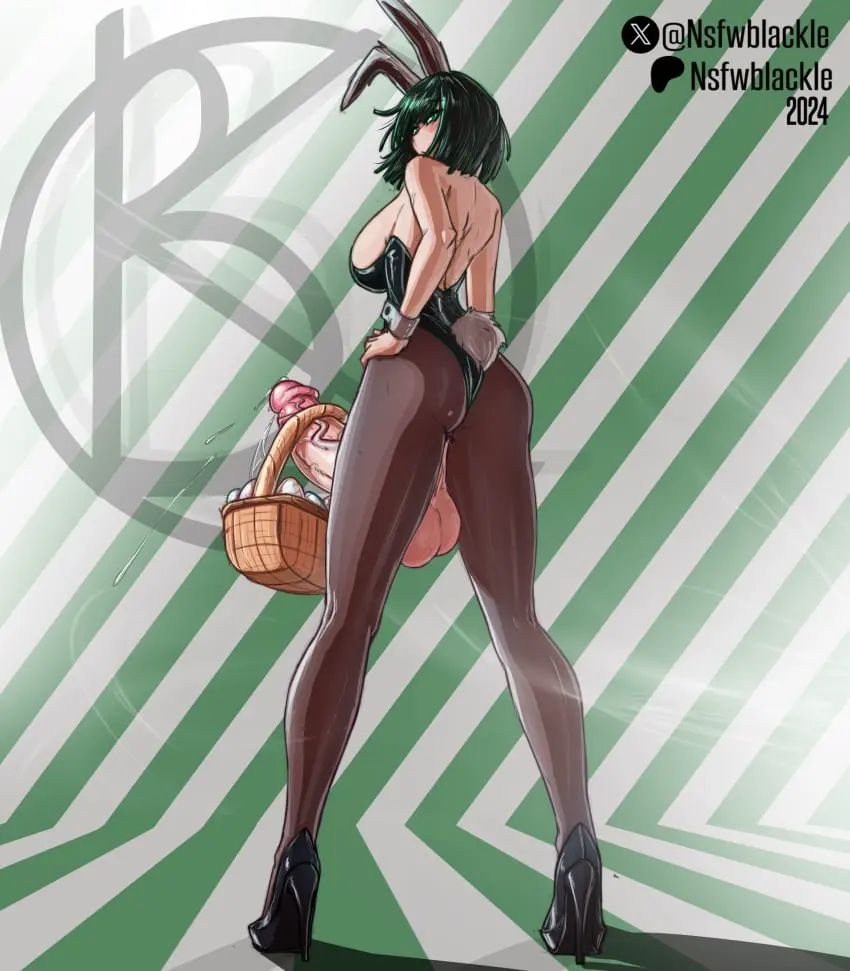 Image big_breasts,breasts,penis,short_hair,thighs,1futa,futanari,intersex,shoulders,huge_cock,veiny_penis,stockings,futa_only,bunny_ears,high_heels,bunnysuit,back_view,one-punch_man,fubuki_(one-punch_man),easter_egg,basket,easter,nsfwblackle,easter_basket