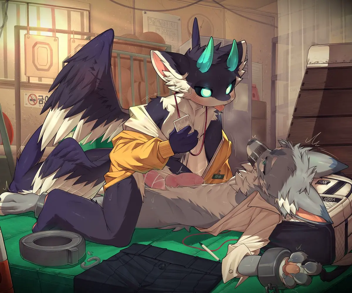 Image male,penis,duo,anal,male/male,wings,anthro,genital_fluids,bodily_fluids,canid,canine,canis,genitals,mammal,precum,wolf,bondage,animal_genitalia,animal_penis,canine_genitalia,canine_penis,knot,hybrid,bound,muzzle_(object),sosak0622