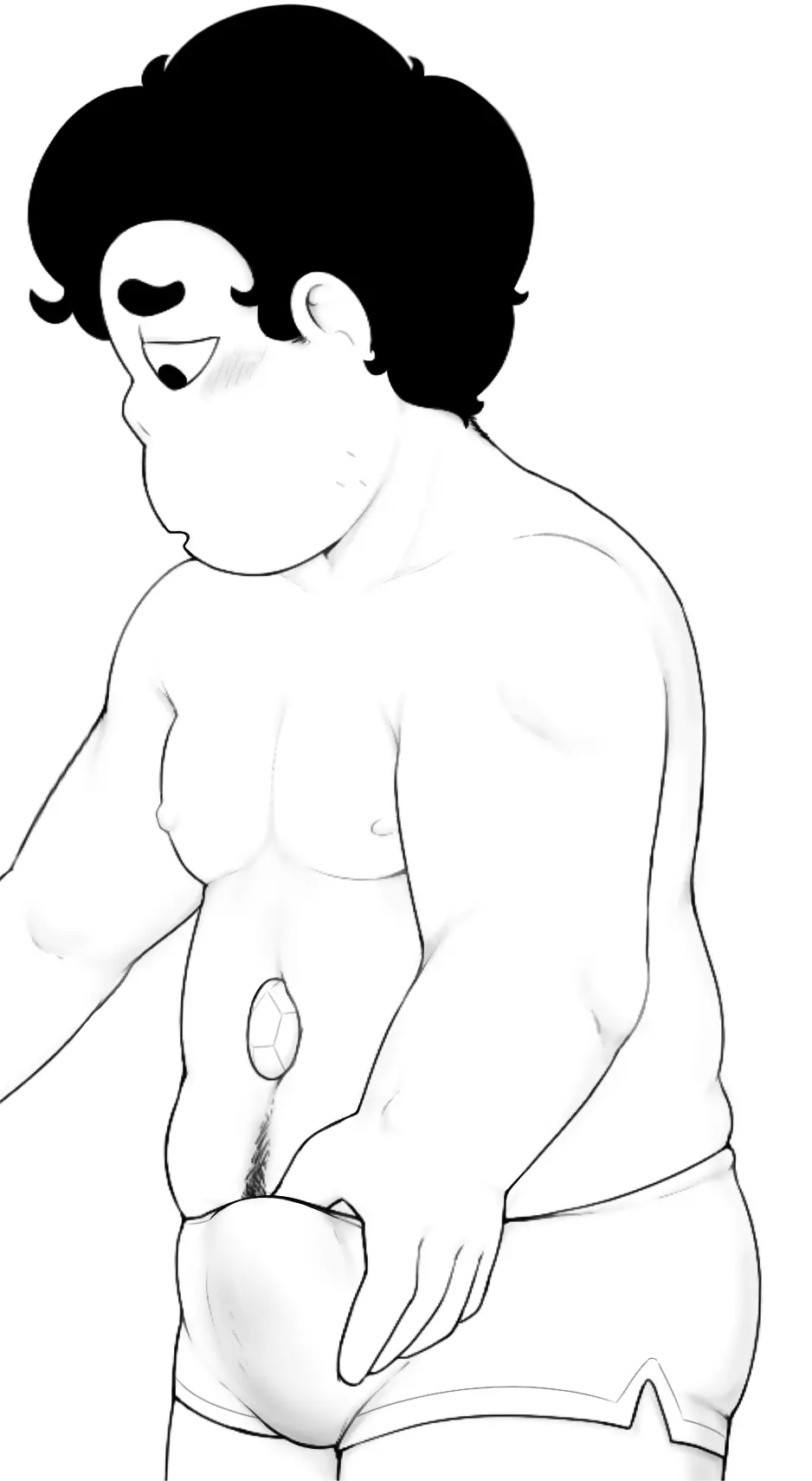 Image blush,human,nipples,solo,standing,white_background,1boy,black_hair,male,nude,penis,short_hair,underwear,erection,muscular,muscular_male,male_only,digital_drawing_(artwork),digital_media_(artwork),gem,balls,nude_male,pubic_hair,bulge,erection_under_clothes,male_nipples,underwear_only,black_and_white,black_eyes,shorts,young,erect_penis,chubby,line_art,sketch,solo_male,hybrid,pubes,bulge_through_clothing,plump,panting,male_breasts,stubble,gem_(species),steven_universe,half_naked,steven_quartz_universe,chubby_male,ball_bulge,penis_bulge,balls_under_clothes,young_male,cock_bulge,erection_under_underwear,puffy_hair,chunky,erection_in_underwear,hand_on_underwear