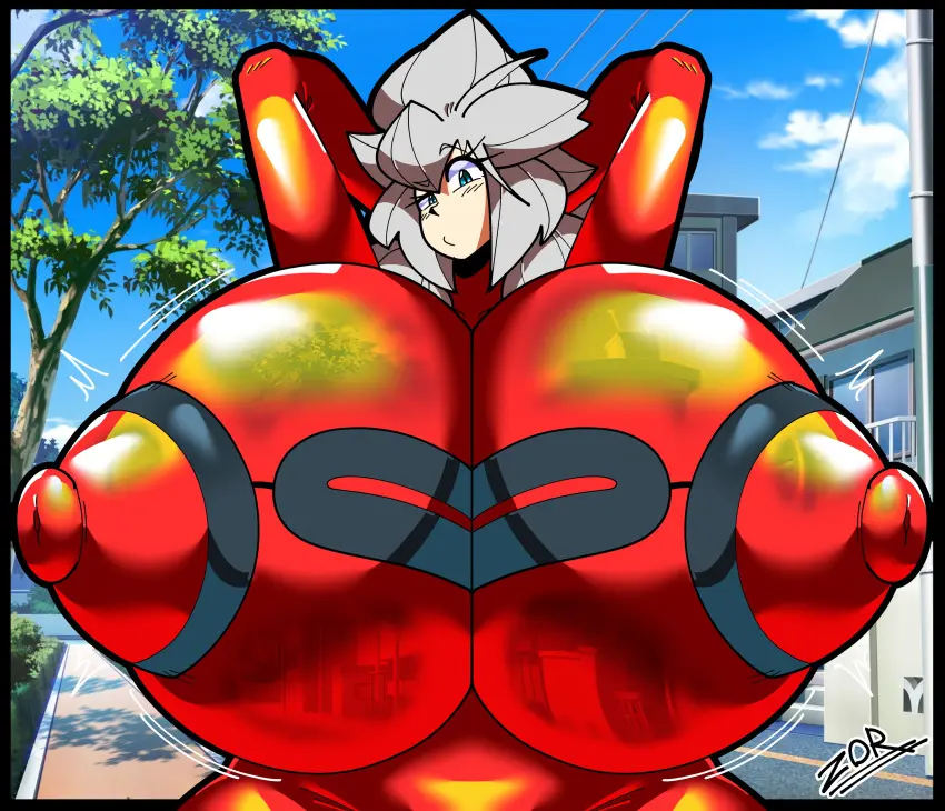 Image 1girls,big_breasts,breasts,female,grey_hair,large_breasts,nipples,solo,short_hair,female_focus,arms_behind_head,solo_focus,huge_breasts,gigantic_breasts,hyper_breasts,original,original_character,pale-skinned_female,pale_skin,mature_female,artist_signature,tight_clothing,motion_lines,big_nipples,presenting_breasts,oc,bodysuit,nipples_visible_through_clothing,2024,breast_focus,nipple_bulge,fully_clothed,top_heavy,large_nipples,confused,confused_look,rubber_suit,reflective_clothing,tight_bodysuit,wiggle_lines,femzor,zoruadrawsstuff,cherish_ball