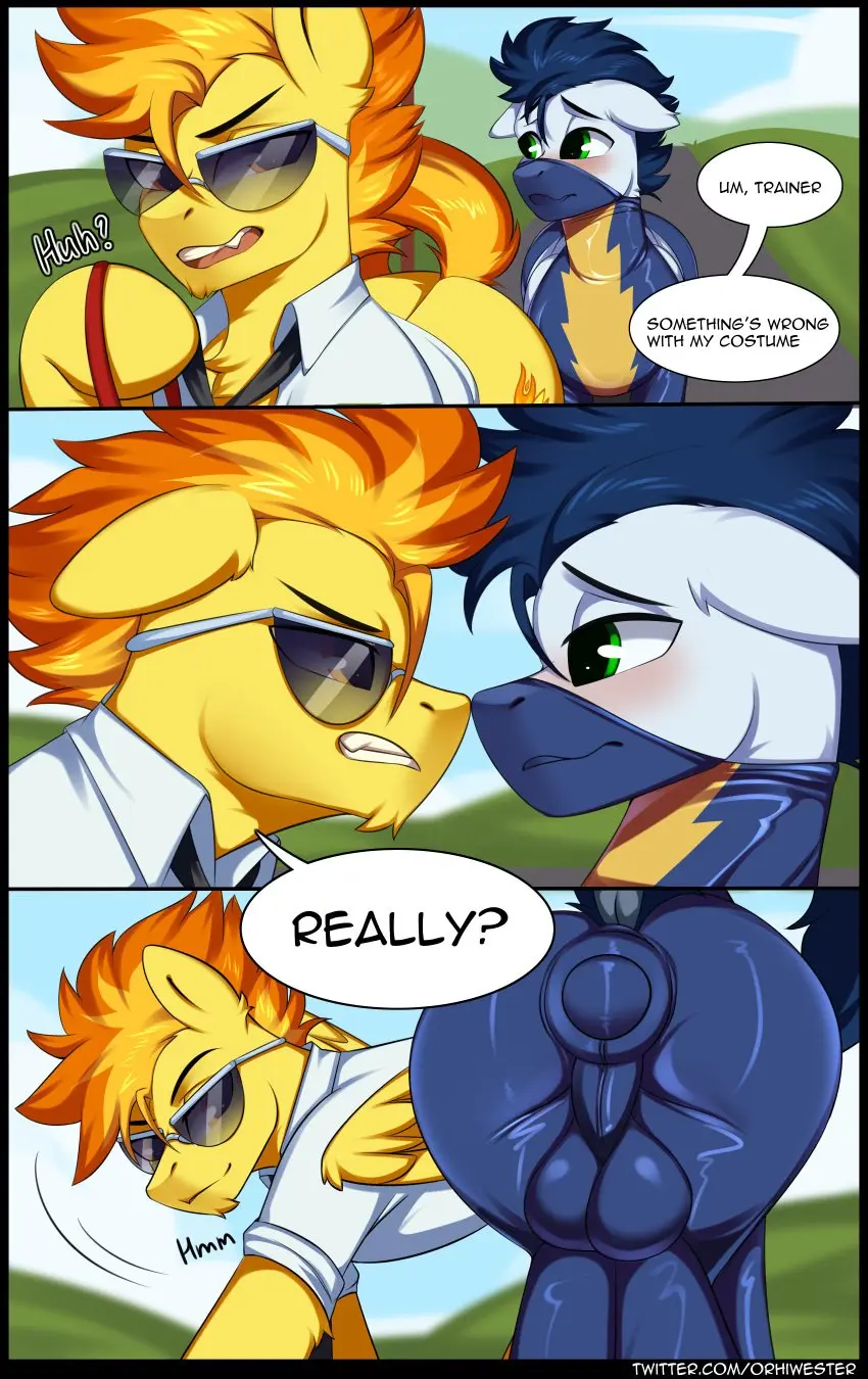 Image clothing,hi_res,male,duo,anal,anal_sex,male/male,eyewear,wings,text,mythology,absurd_res,gay,penetration,comic,mammal,sex_toy,latex,latex_clothing,latex_skinsuit,skinsuit,tight_clothing,speech_bubble,friendship_is_magic,hasbro,my_little_pony,mythological_creature,detailed_background,uniform,feral,sunglasses,rule_63,equid,equine,horse,pegasus,pony,url,genderswap_(ftm),buttplug,buttplug_in_ass,buttplug_insertion,object_in_ass,plug_(sex_toy),plug_insertion,sex_toy_in_ass,sex_toy_insertion,ftm_crossgender,mythological_equine,genderswap,soarin_(mlp),wonderbolts_(mlp),orhifw,ball_camel_toe,eyes_on_the_prize,spitfire_(mlp)
