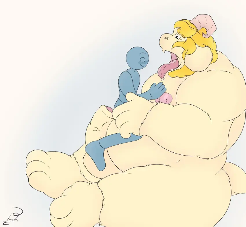 Image hi_res,open_mouth,male,tongue,duo,male/male,hair,size_difference,anthro,blonde_hair,fur,mammal,white_body,long_ears,bovid,white_fur,undertale,caprine,goat,undertale_(series),body_hair,vore,boss_monster_(undertale),oral_vore,asgore_dreemurr,jon_noj