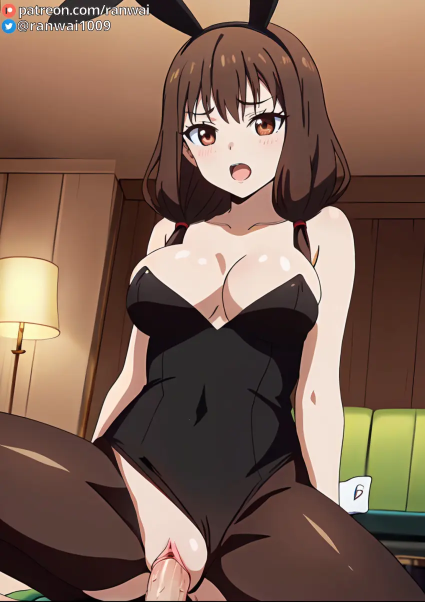 Image 1girls,brown_eyes,female,human,1boy,male,sex,ai_generated,cowgirl_position,stable_diffusion,vaginal_penetration,vaginal_sex,brown_hair,bunny_girl,bunnysuit,anime,kaguya-sama_wa_kokurasetai_~tensai-tachi_no_renai_zunousen~,ranwai,iino_miko
