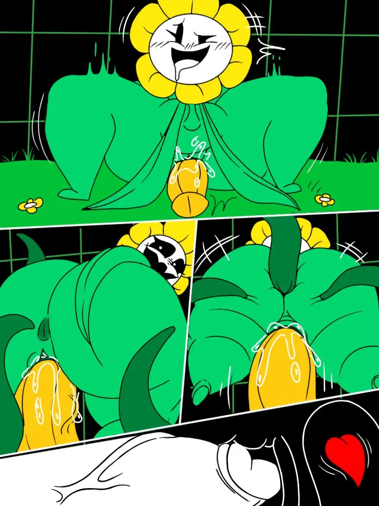 Image blush,female,human,simple_background,male,penis,pussy,big_penis,sex,thick_thighs,duo,wide_hips,anal,anal_sex,eyelashes,huge_cock,black_background,veiny_penis,monster,vaginal_penetration,ambiguous_gender,penetration,comic,genital_fluids,tentacle,bodily_fluids,genitals,mammal,yellow_body,black_eyes,flower,green_body,disembodied_penis,blush_lines,vein,huge_thighs,plant,heart_symbol,undertale,black_sclera,rule_63,yellow_skin,elemental_creature,vaginal_fluids,undertale_(series),gameplay_mechanics,white_eyes,grass,internal,offscreen_character,huge_hips,pattern_background,flora_fauna,leaf,noseless,flowey_the_flower,frisk_(undertale),japansadface,green_pussy,leaf_arms,geometric_background,flower_creature,grid_background,yellow_petals