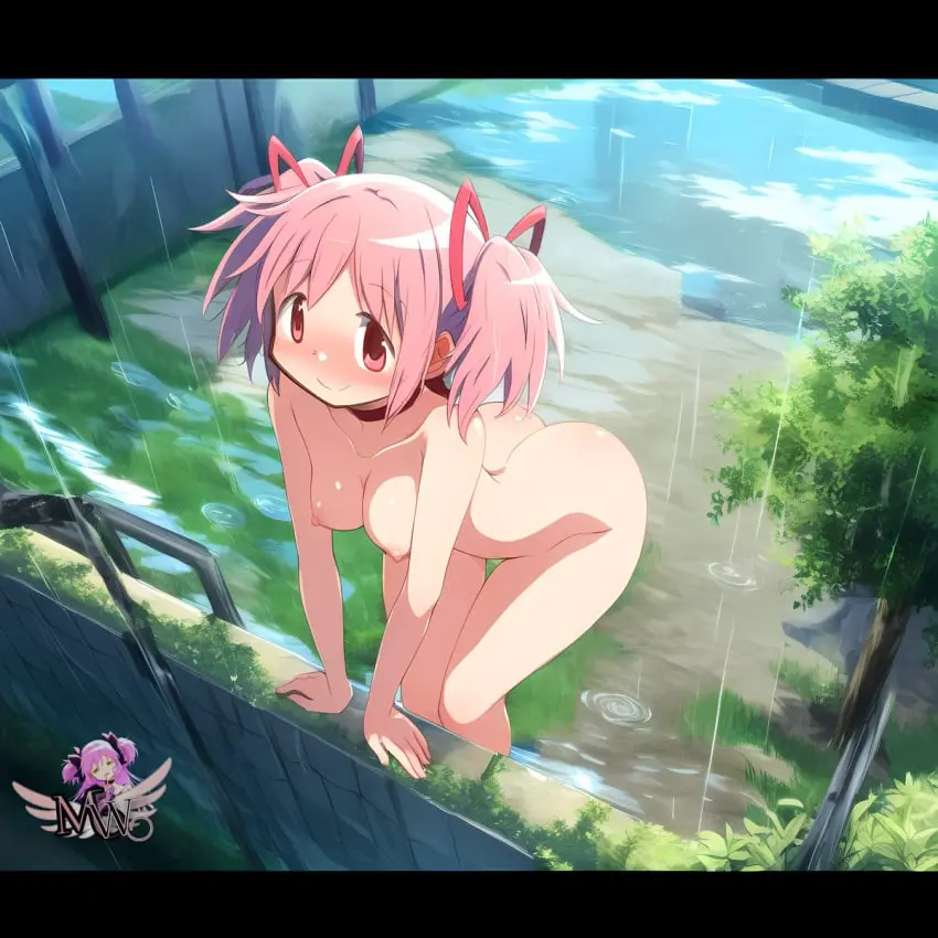 Image 1girls,female,female_only,highres,solo,nude,big_butt,female_focus,ai_generated,solo_female,solo_focus,completely_nude,madoka_kaname,mahou_shoujo_madoka_magica,outdoors,artist_logo,front_view,madoka_worship,ass_visible_from_the_front