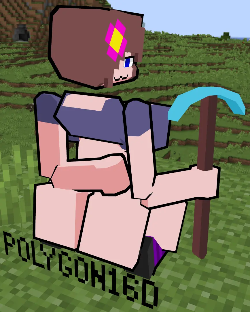 Image 1girls,big_breasts,breasts,female,looking_at_viewer,solo,ass,big_ass,looking_back,sitting,minecraft,bottomless,:3,back_view,bare_ass,jenny_belle_(slipperyt),pickaxe,pickaxe_(minecraft)