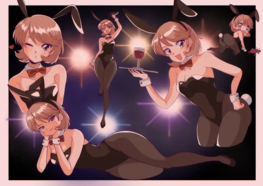 Image blush,female,tagme,ass_focus,bunnysuit,playboy_bunny,persona,pantyhose,persona_3,yukari_takeba,yuyuy_00