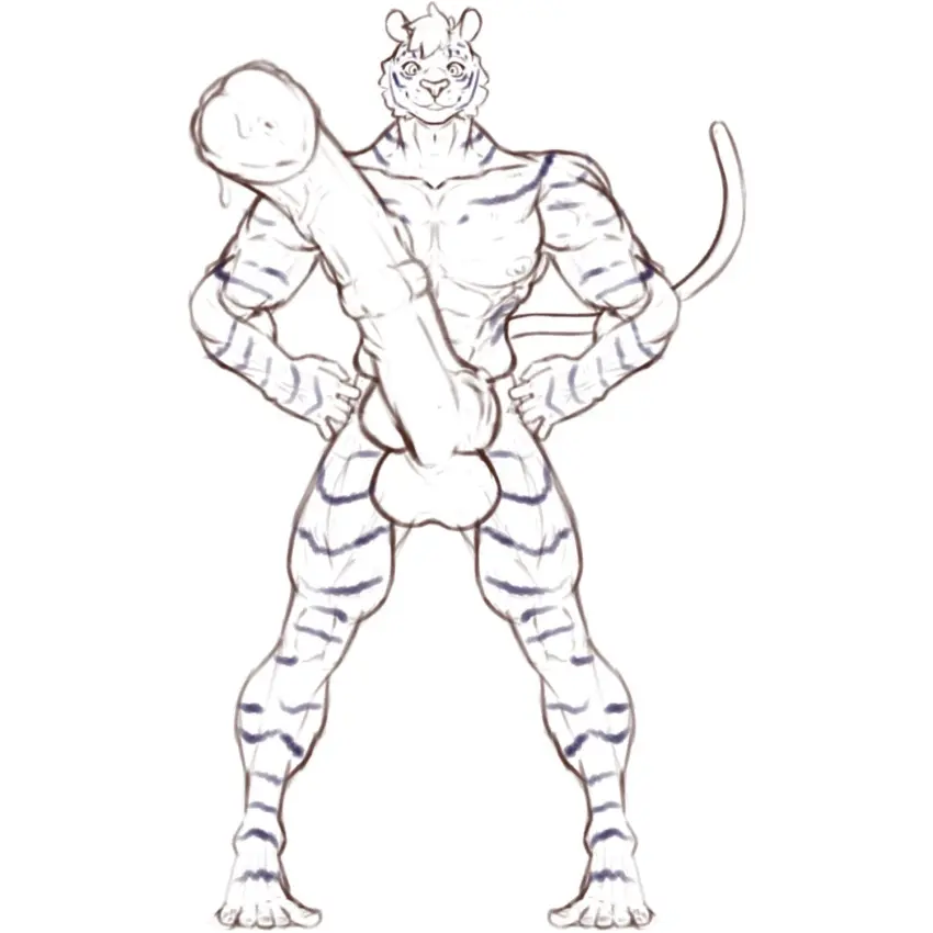 Image hi_res,nipples,solo,male,penis,tail,big_penis,muscular,muscular_male,feet,balls,huge_cock,anthro,big_balls,fur,genitals,mammal,biceps,pecs,feline,abs,big_muscles,animal_genitalia,animal_penis,knot,felid,equine_genitalia,equine_penis,hybrid_genitalia,hybrid_penis,knotted_equine_penis,pantherine,stripes,tiger,flared_penis,medial_ring,striped_body,striped_fur,hands_on_hips,huge_muscles,mandofruit,remmy_(colt_wolf)